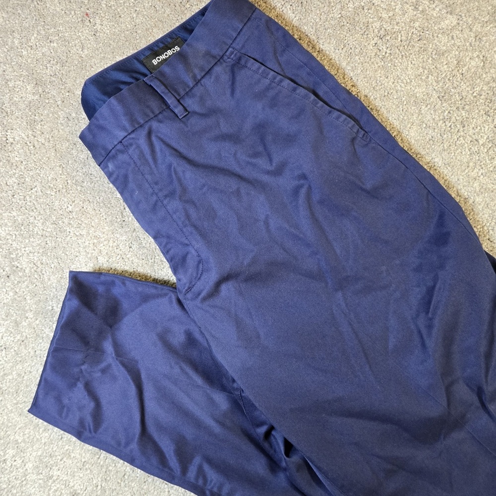 Bonobos Mens Pants 36x34 Slim Fit Stretch Cotton Navy Weekday Warrior‎ Chinos